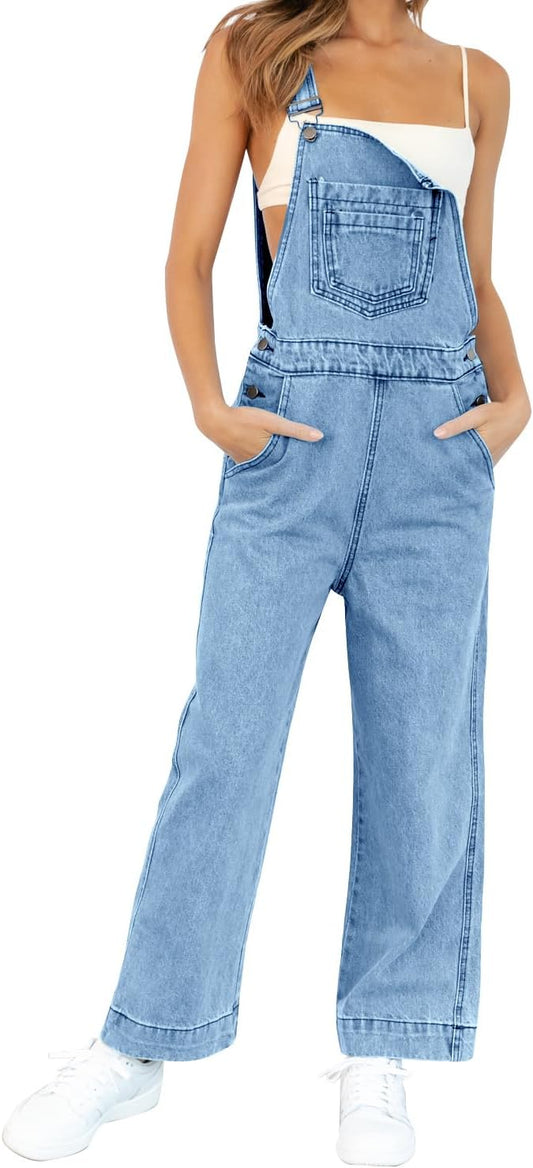 Jeans-jumpsuit med brede ben til kvinder