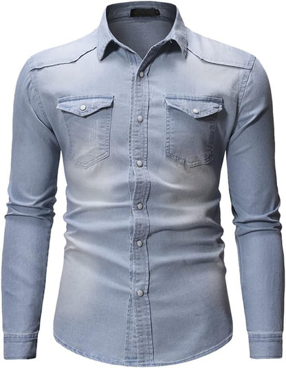 Stretch denimskjorte til herrer