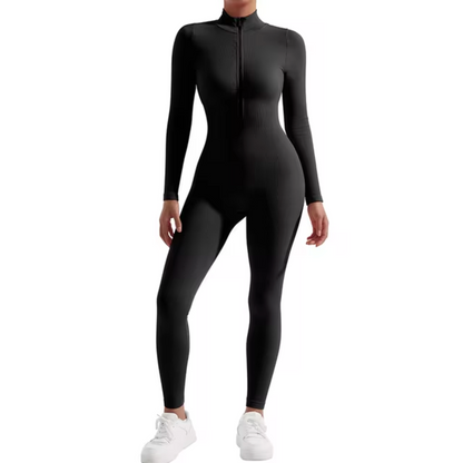 Figursyet jumpsuit med lynlås foran til kvinder
