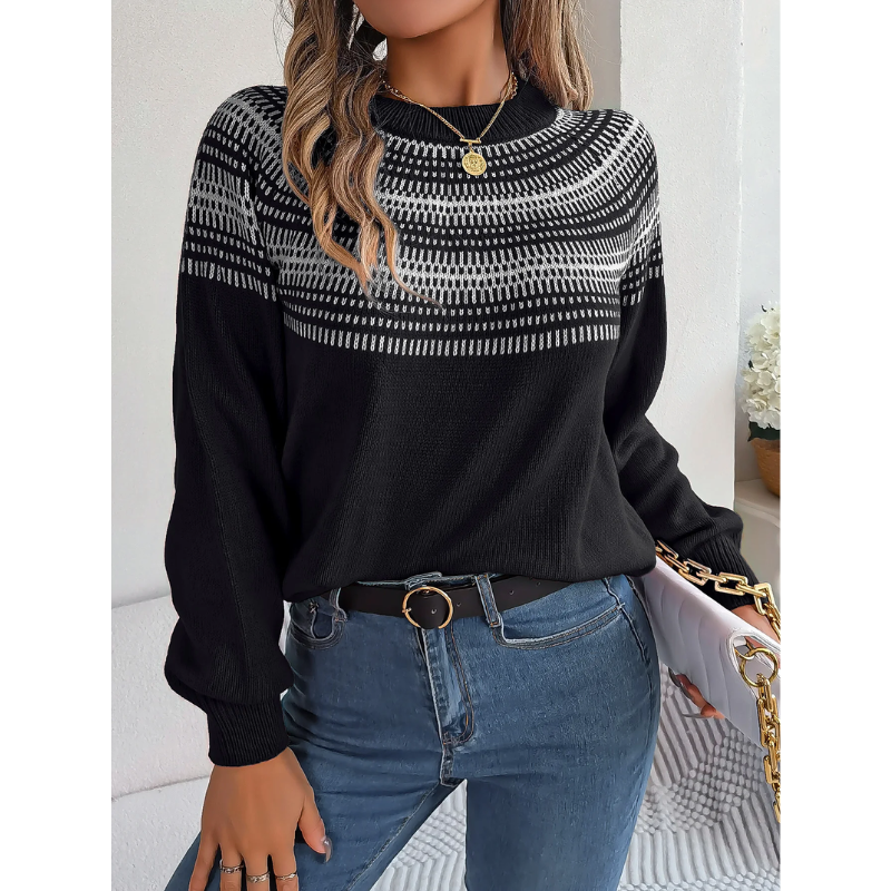 Kontrasterende sweater i retro-popstil
