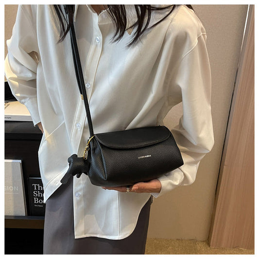 Retro crossbody-taske i blødt læder