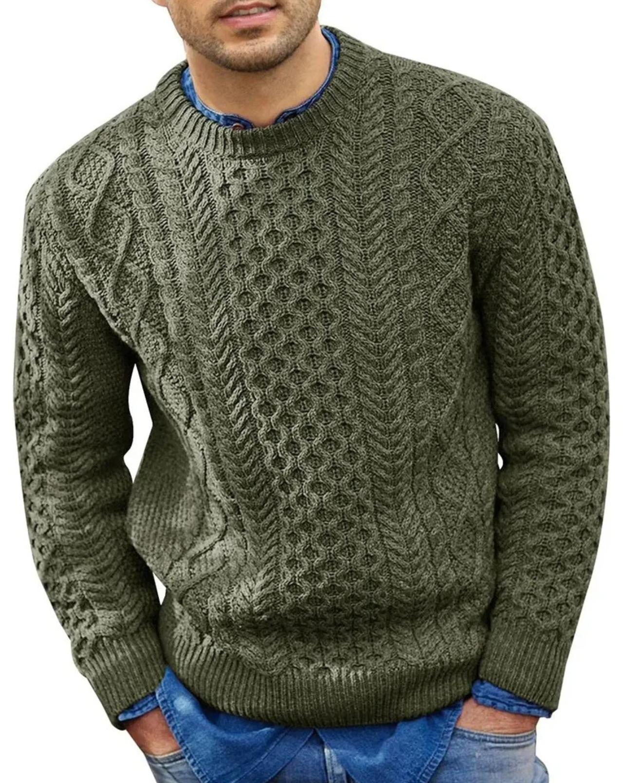 Strikket sweater til mænd Vintertøj