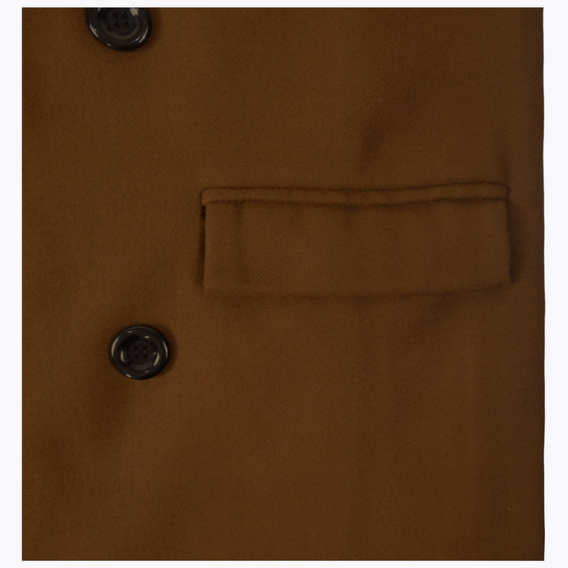 Dobbeltradet uldfrakke med klassisk revers