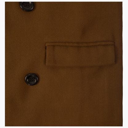 Dobbeltradet uldfrakke med klassisk revers