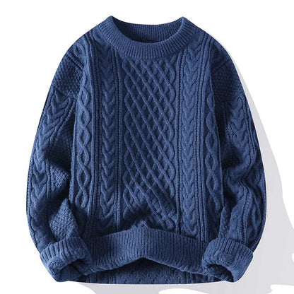 Hyggelig strikket kabeltrøje unisex