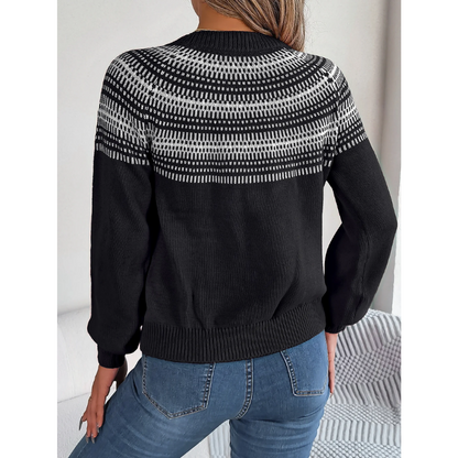 Kontrasterende sweater i retro-popstil