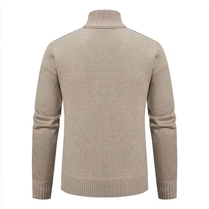 Strikket sweater med lynlås til mænd i gammeldags stil