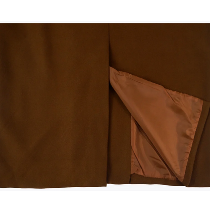 Dobbeltradet uldfrakke med klassisk revers