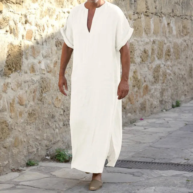 Herre kaftan med V-hals, lange ærmer