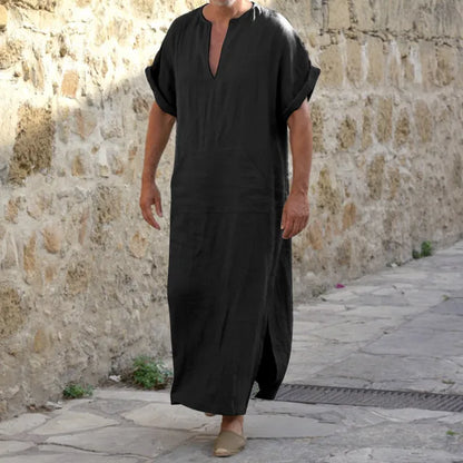 Herre kaftan med V-hals, lange ærmer