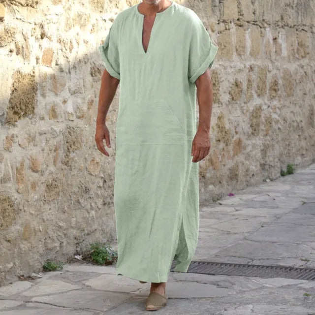 Herre kaftan med V-hals, lange ærmer