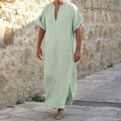 Herre kaftan med V-hals, lange ærmer