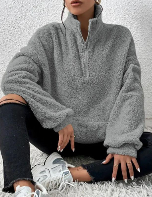 Casual fluffy sweater til kvinder