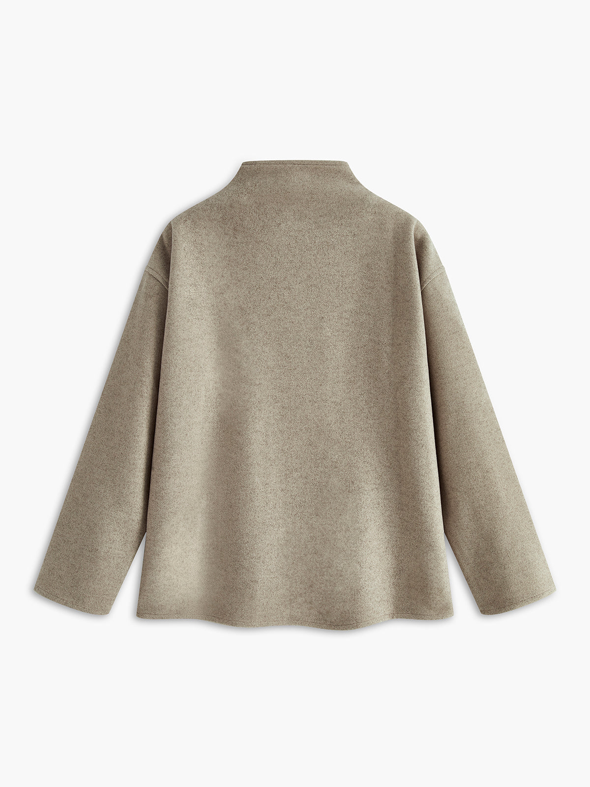 Oversized button-down jakke til damer | Kort beige jakke med moderne pasform