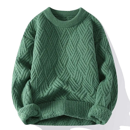 Hyggelig strikket kabeltrøje unisex