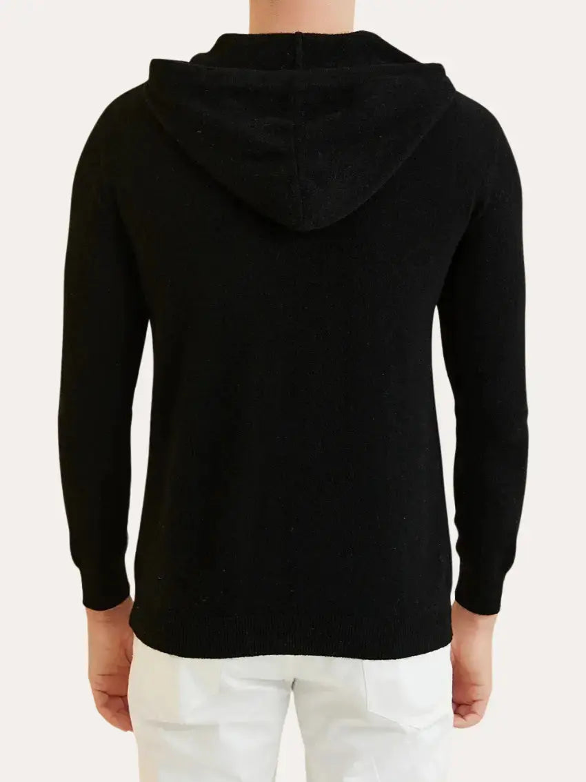 Essential Cashmere Sort hættetrøje