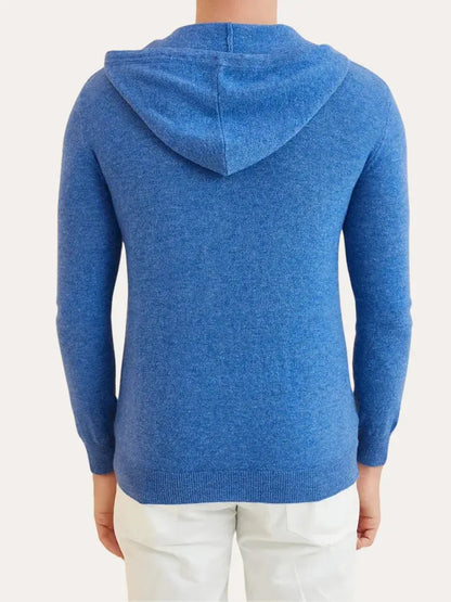 Kashmir Blå Hoodie til mænd