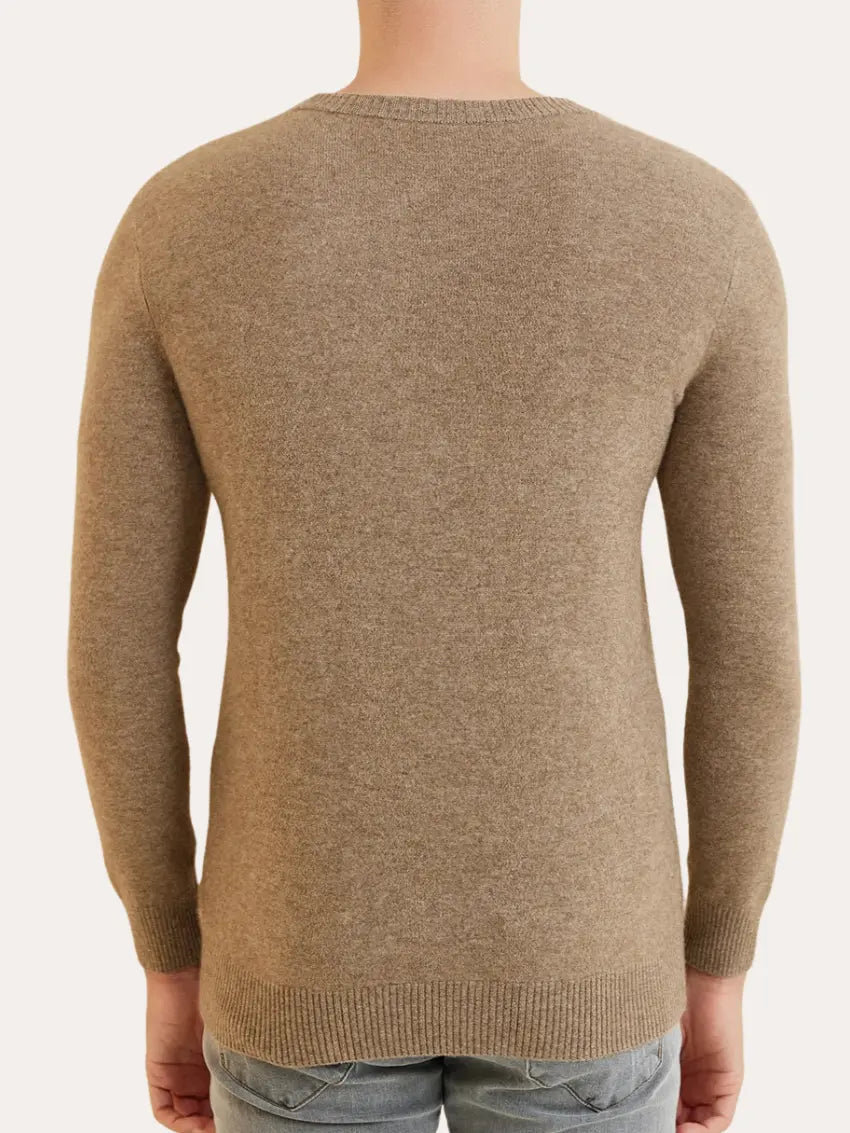Khaki signatur-sweater i kashmir