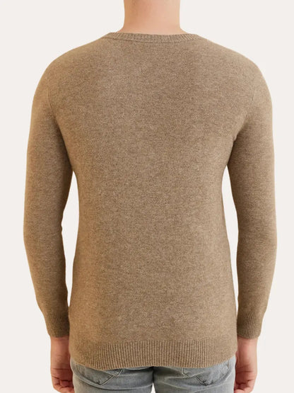 Khaki signatur-sweater i kashmir