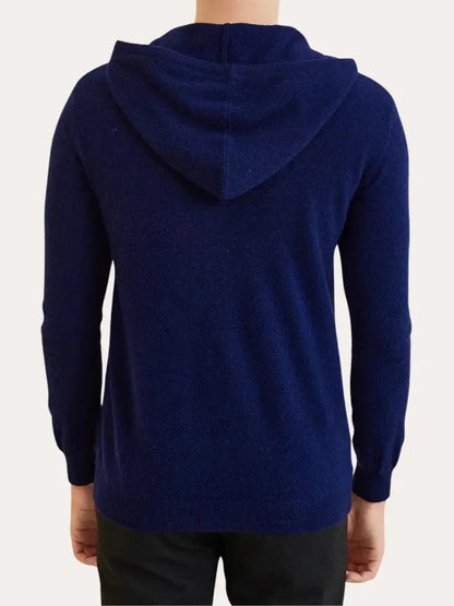 Essential Cashmere Marineblå hættetrøje