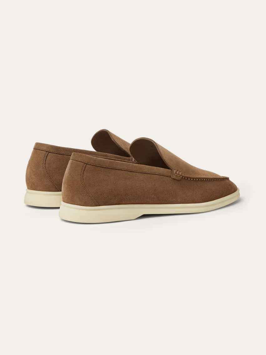 Raffinerede Lysebrun loafers i ruskind