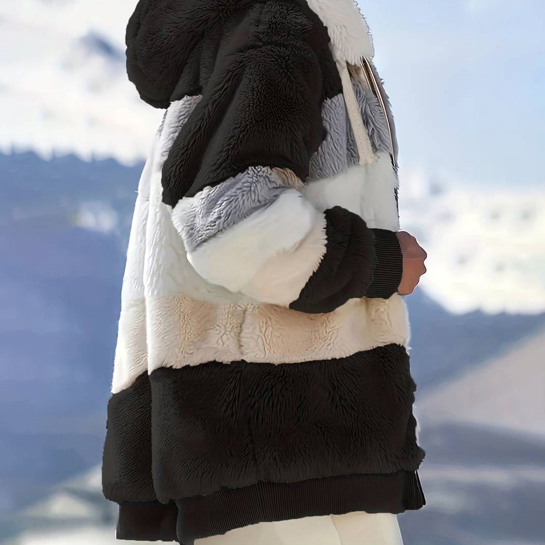 Plus Size tykke hættetrøjer i imiteret pels til kvinder