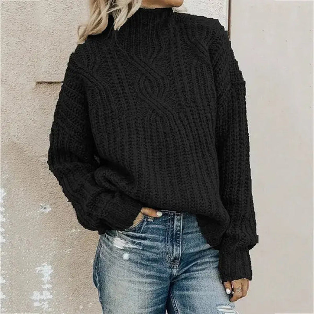 Strikket rullekrave-sweater