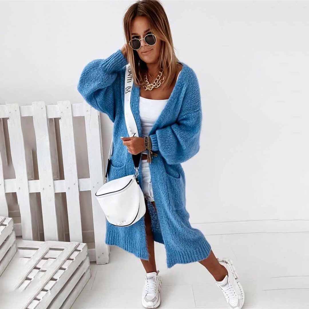 Overdimensioneret frakke med åben front