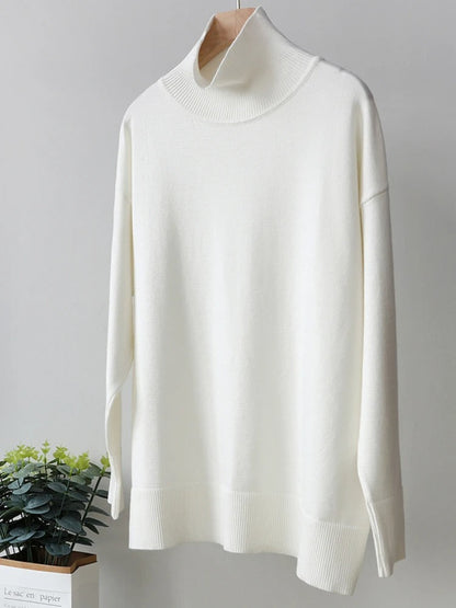 Strikket rullekravesweater til kvinder