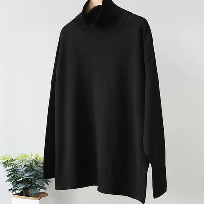 Strikket rullekravesweater til kvinder