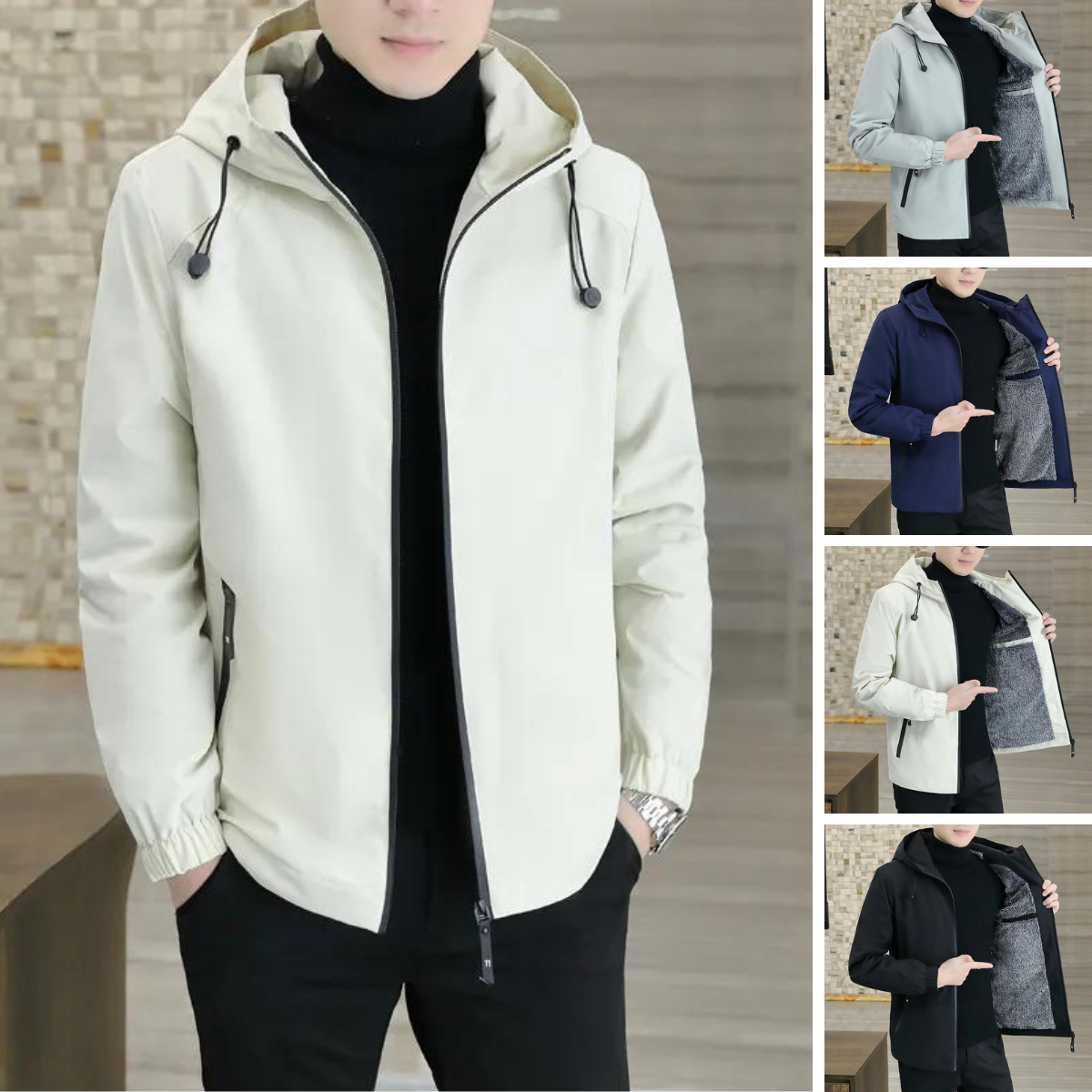 Trendy hættetrøjejakke til mænd
