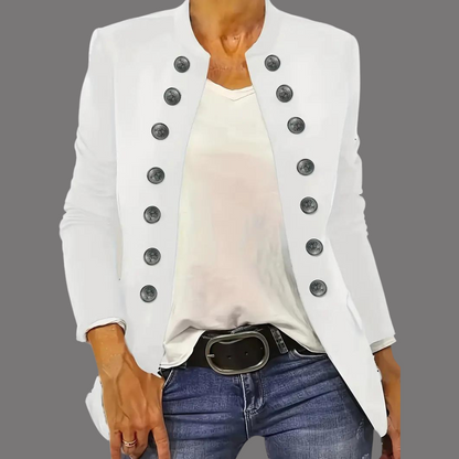 Afslappet blazer til kvinder med knapper foran