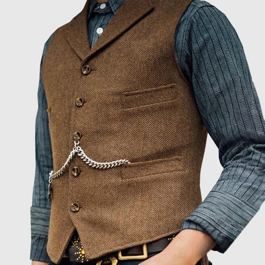 Klassisk vest med sildebensmønster