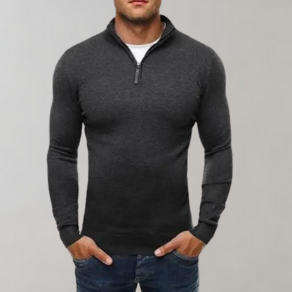 Varm sweatshirt med lynlås til mænd
