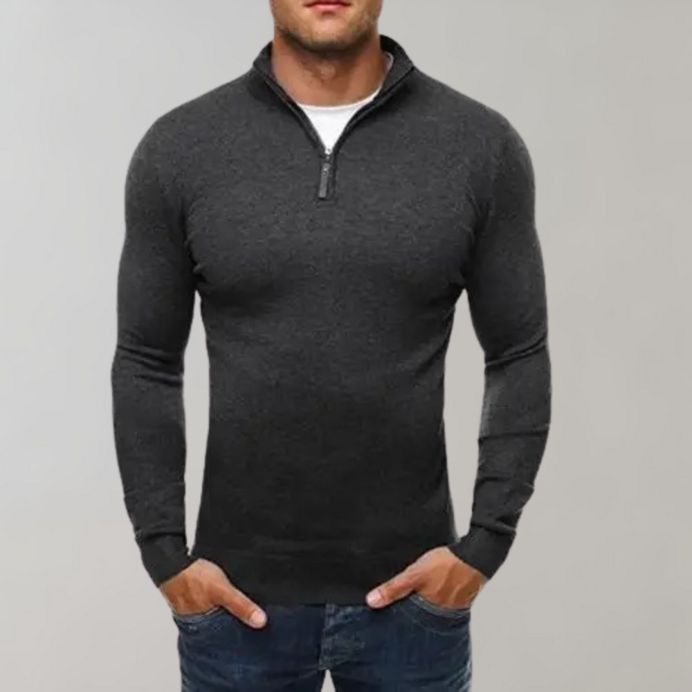 Varm sweatshirt med lynlås til mænd