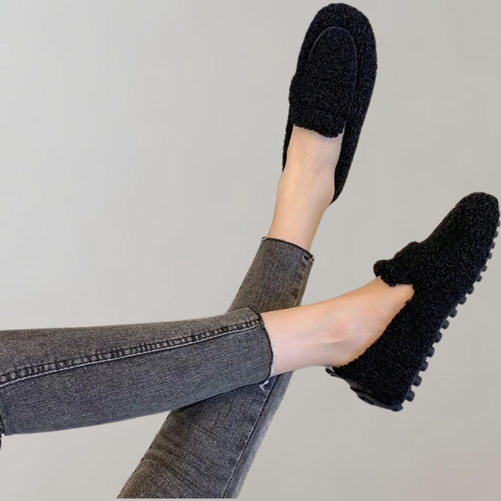 Bløde plyssede loafers til kvinder