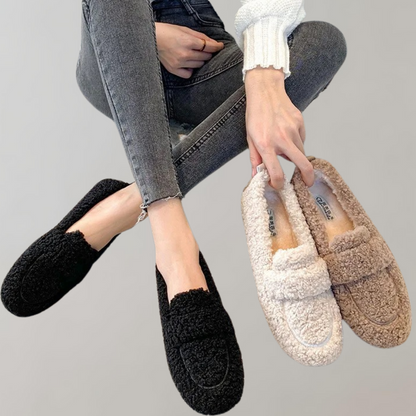 Bløde plyssede loafers til kvinder