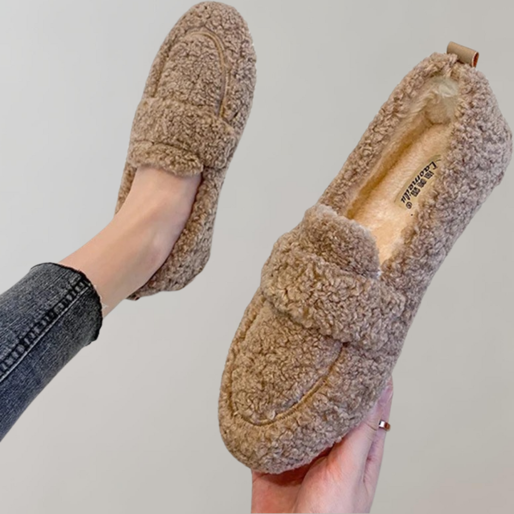 Bløde plyssede loafers til kvinder