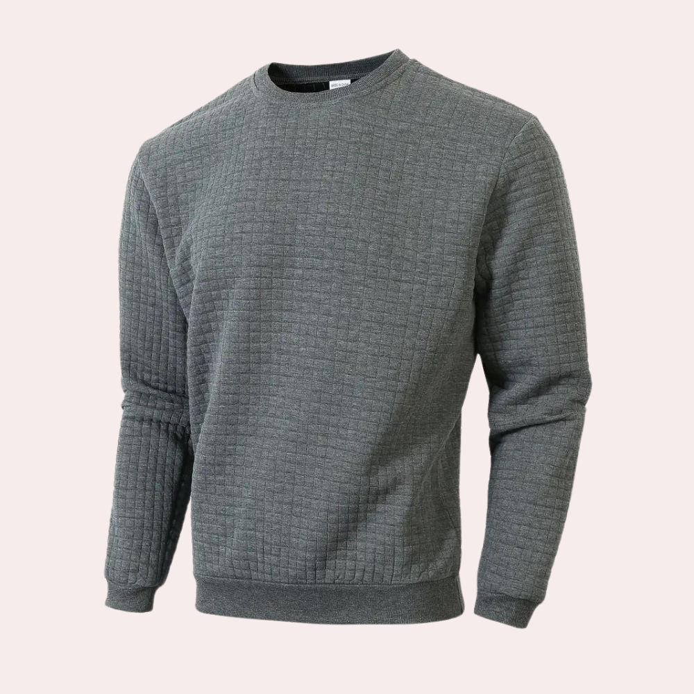 Quiltet tekstureret sweater til mænd