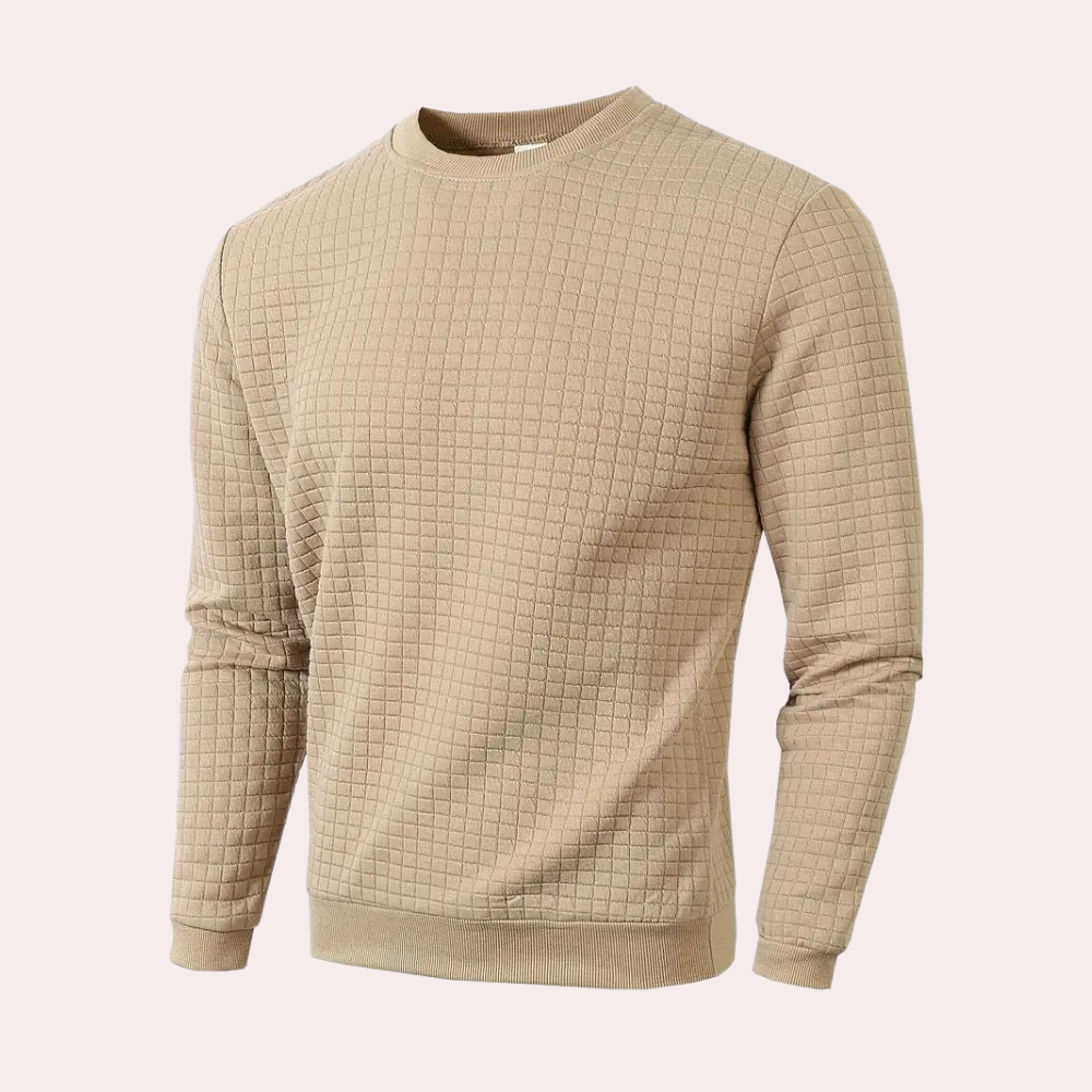 Quiltet tekstureret sweater til mænd