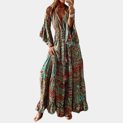 Boheme-maxikjole med paisley-print