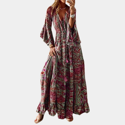 Boheme-maxikjole med paisley-print