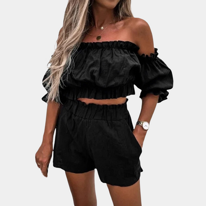 Off-shoulder sæt til kvinder