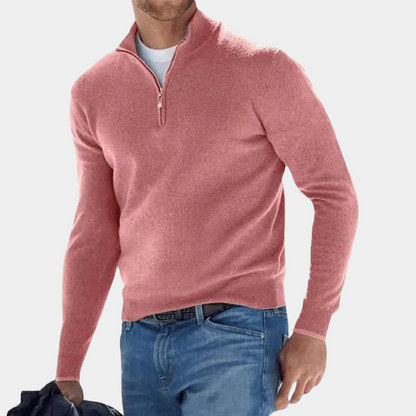 Enkel sweatshirt med halv lynlås til mænd