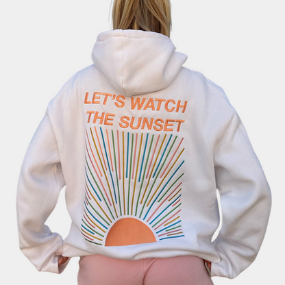 Sunset hvid hættetrøje