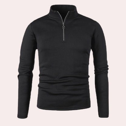 Stilfuld og varm sweatshirt med lynlås til mænd