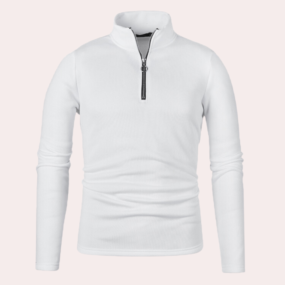 Stilfuld og varm sweatshirt med lynlås til mænd