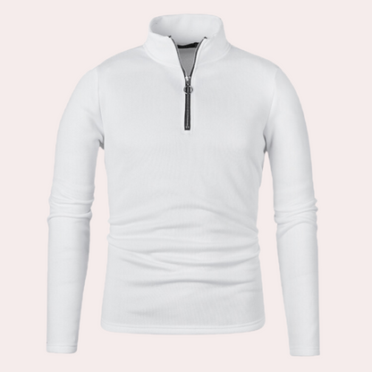 Stilfuld og varm sweatshirt med lynlås til mænd