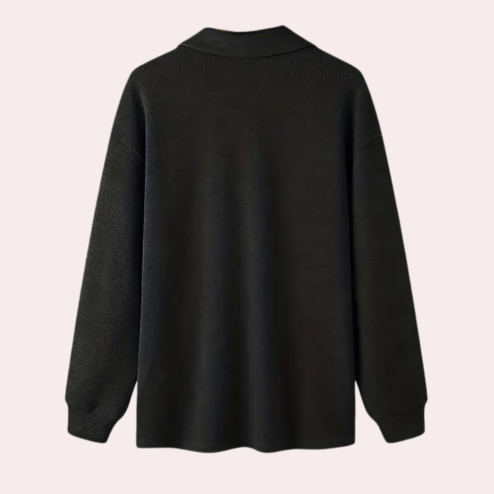 Ribbet sweatshirt med lynlås til mænd