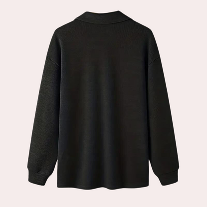 Ribbet sweatshirt med lynlås til mænd